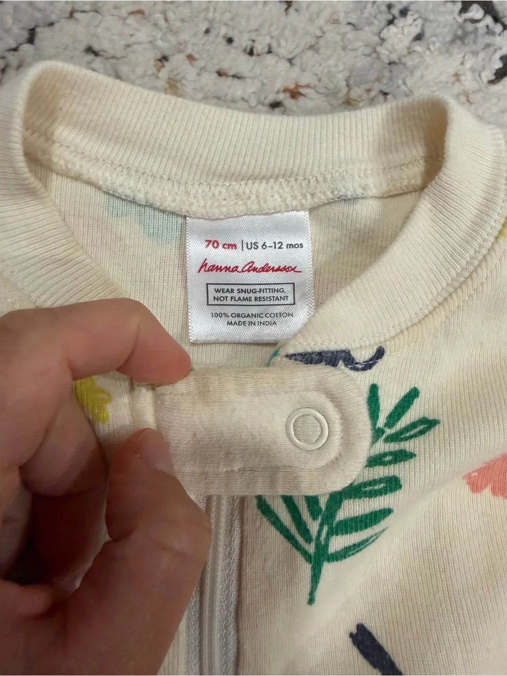 Hanna Andersson Tropical and Snowflake Footless sleepers, 6-12 months